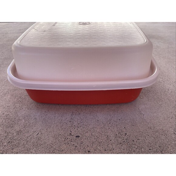 Tupperware 1518-2 Red Paprika Marinade Container Storage Dish & Lid 1518 Clean - Picture 6 of 6